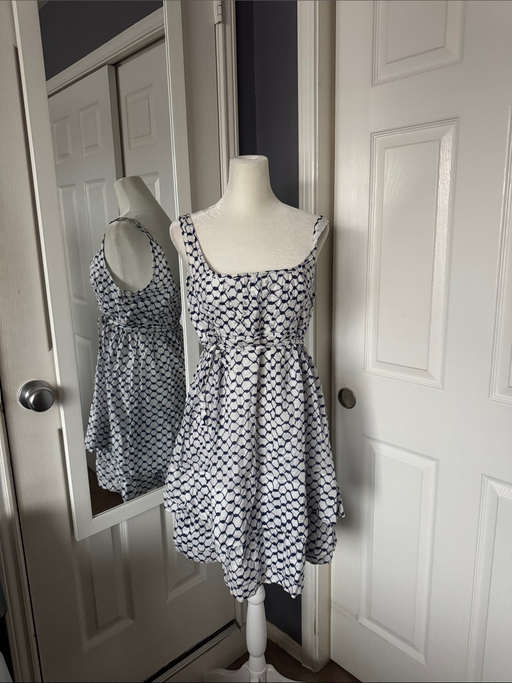 NEW LISTING!! Marc By Marc Jacobs White Dress with Navy Print.